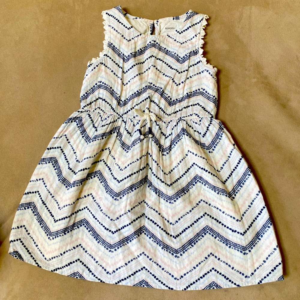 Sonoma Cotton Sleeveless Dress With Chevron Pattern